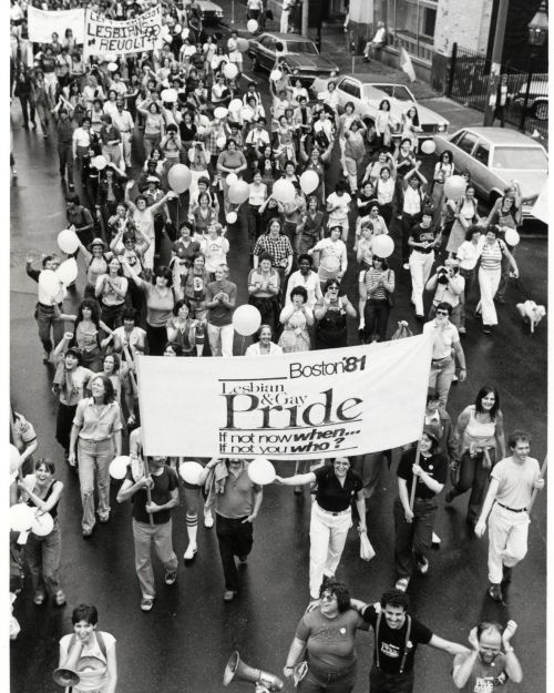 The Boston Pride Parade marches down Charles Street in Boston, Mass., on June 20, 1981.